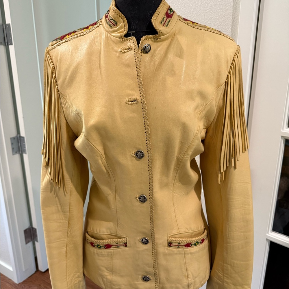 Vintage RenegadeStunning Real Soft Deer Leather with beads and fringe -like new!